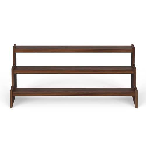 Image of BLUEWUD Dolvin Ladder Style Engineering Wood Spice Masala Rack Shelf Stand Organizer /Spice Bottle Display Rack & Cup Stand for Home & Kitchen, DIY (Do it Yourself), (Brown Maple, 36 X 24 X 15 Cm)