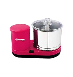 Ponmani Prime - 2Lit Table Top Wet Grinder (Pink), 180 Watt - Plastic