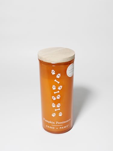 Sand + Paws Pumpkin Persimmon 10.5 oz Scented Candle - Autumn Home Fragrance Neutralizes Odors Sulfate and Cruelty Free 100% Cotton Lead-Free Wicks - 10.5 oz