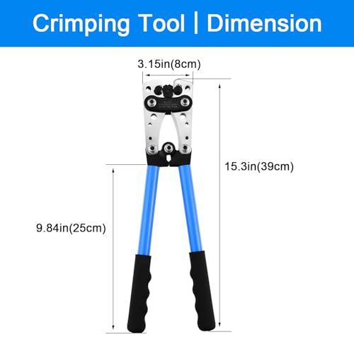 pinces à sertir + 60 cosses kit awg 10 0, 6/10/16/25/35/50 mm² teeno, pince a sertir cosse electrique pour Électricien