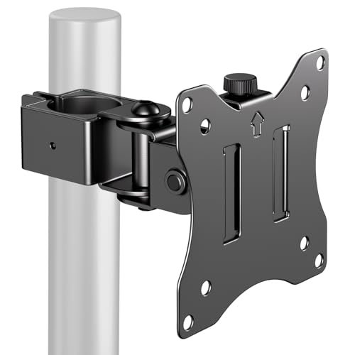 PUTORSEN Universal VESA Pole Mount for 17- 32 Screens Holds to 22Lbs Adjustable Monitor Mount with 75x75/100x100 VESA Plate Tilt/Swivel/Rotation Fits 1.377 Inch Diameter Pole Black