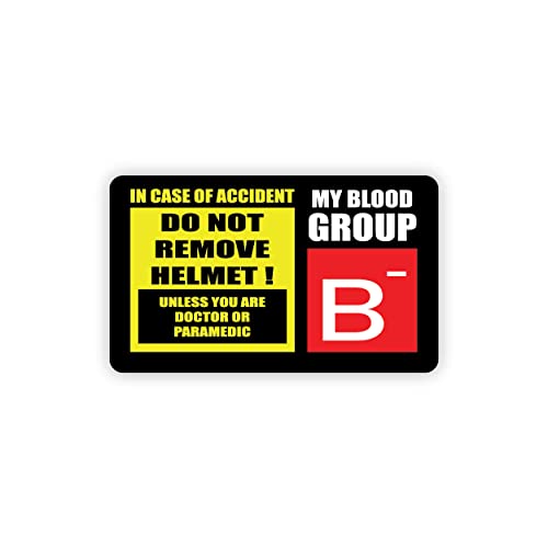 Image of Safety Caution Sign Quotes and Blood Group Helmet Stickers for Bike Riders Vinyl Sticker 3 x 1.8 inch (B-)-Self-Adhesive
