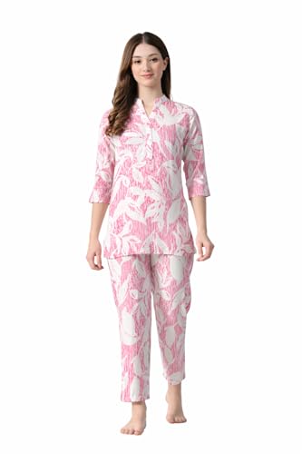 Image of Ichaa Women's Printed Rayon Night Suit - Comfy & Stylish