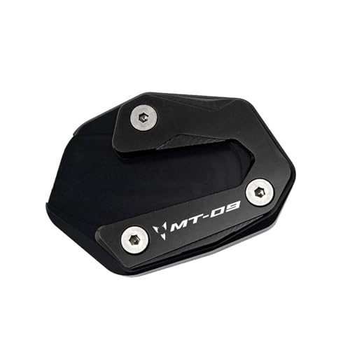 Motorräder Vergrößertes Ständerplatte Motorrad Kickstand Fuß Seitenständer Vergrößerer Pad Reifen Ventilkappe Für Yam&aha MT09 MT 09 MT-09 SP FZ09 Für Tracer 900GT 2015-2023(Black)