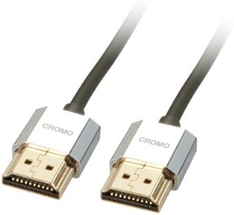 Lindy 41670 0.5m CROMO Slim High Speed HDMI 2.0 Cable with Ethernet, Black, Slimline Design, 4k@60Hz HDMI 2.0 18G 3D 1080p HDCP 2.2 HDR ARC CEC ATC Tested