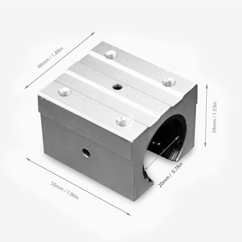 4pcs SBR20UU Aluminum Block 20mm Linear Motion Ball Bearing Slide Block Match for SBR20 20mm Linear Guide Rail