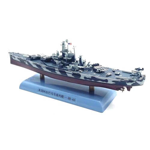 CHICHIYANG 1/1000 Scale WWII USS Alabama BB-60 Battleship Model Alloy High-Restored Nautical Ship Miniature for Desktop Ornament
