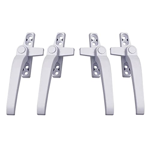 LOVIVER 4X Window Handles with Long Lever Fitting for Turning Double-Glazed Doors, 2×white Left Right