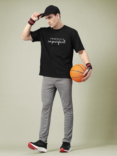 Image of CHKOKKO Mens Polyester Stylish Oversized T Shirt for Daily & Casual Wear Printed Design with Drop Shoulder & Half Sleeves