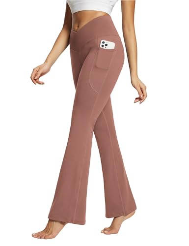 Pantalon de yoga taille haute anti-frottement opaque avec poches de rangement