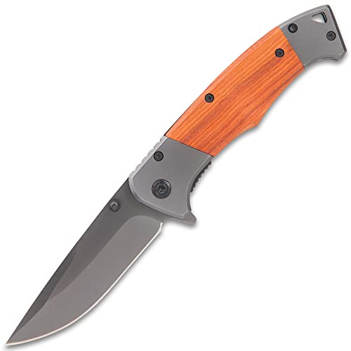 Timber Wolf Heirloom Pocket Knife with Polished Wooden Handle Scales