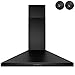 AKDY 30 in. Convertible Kitchen Wall Mount Range Hood with Carbon Filters in Black Painted Stainless Steel