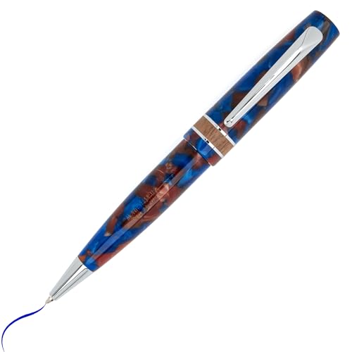 Monteverde USA Dragon Tree Ballpoint Pen – Blue/Brown with Standard Parker-Style Blue Gel Refill – Oversized Luxury Everyday Writing Gift for Collectors & Professionals