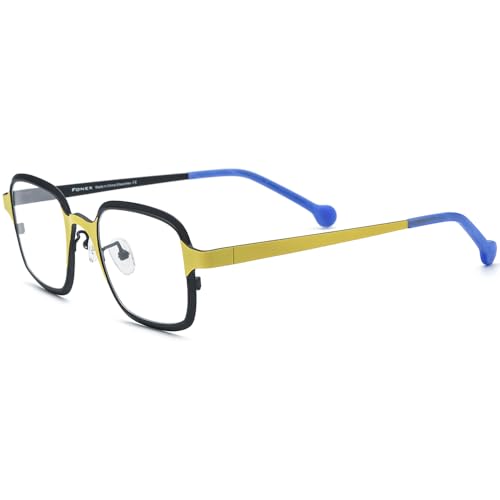 Image of FONEX Colorful Pure Titanium Glasses Frame Women Retro Round Eyeglasses