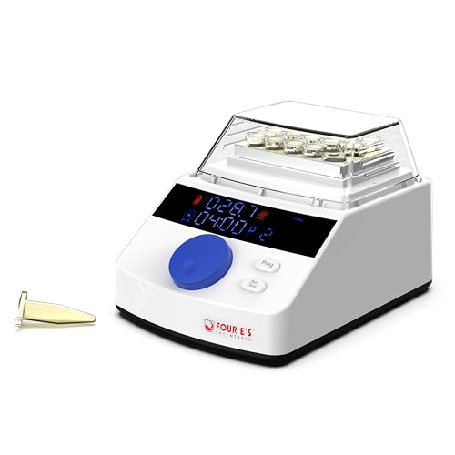4E's USA Dry Bath Incubator - Programmable Mini Dry Bath Incubator, Modular Blocks for Various Applications, High Temp.,Easy Setting with 3D Digital Knob (Blocks not Included)