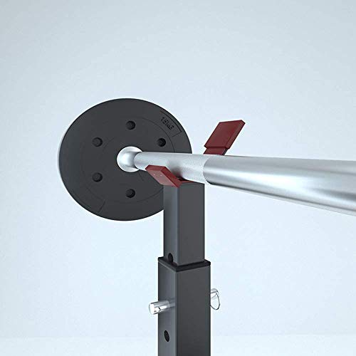 Alderman Adjustable Squat Rack Multi-Function Barbell Rack Dip Stand Barbell Stand Weight Lifting Rack Home Gym Fitness Weight Lifting Bench Press Dipping Station (Red Rack)