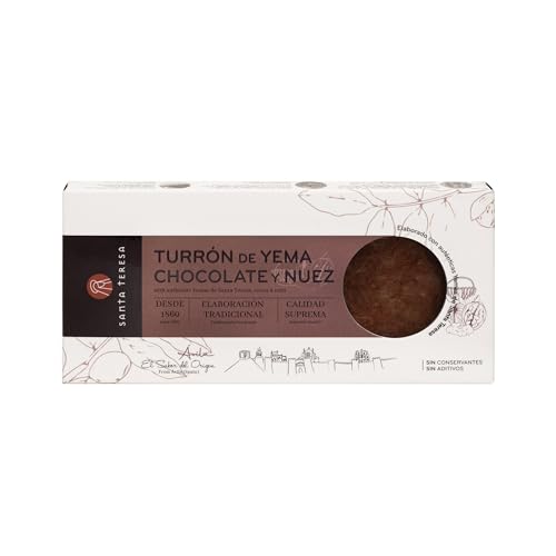 Santa Teresa - Turrón de Yema, Chocolate y Nuez - Turrón Cremoso - Elaborado con la Auténtica Yema de Santa Teresa, chocolate y Nuez. 270g