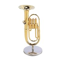 ACOLY Miniatur-Tuba-Modell, vergoldetes Euphonium, stilvolle Nachbildungen von Musikinstrumentenmodellen für Musikliebhaber, ideal für Büros und Autos (10 cm)