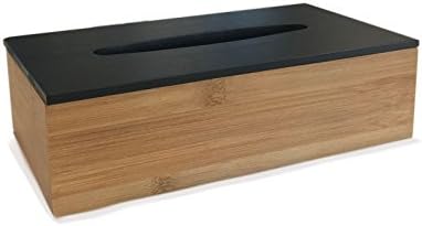 Bamboo Tissue Box Cover Black