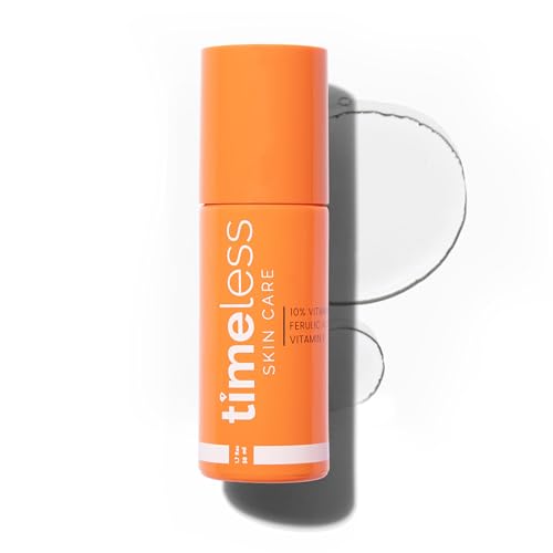 Timeless Skin Care Vitamin C Serum with Vitamin E & Ferulic Acid - Brightening Serum - for Oily & Dry Skin - Fragrance-Free - 1.7 Fl Oz