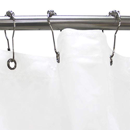 image for Riyidecor Clawfoot Tub Shower Curtain Liner Bathtub Round White All Ar