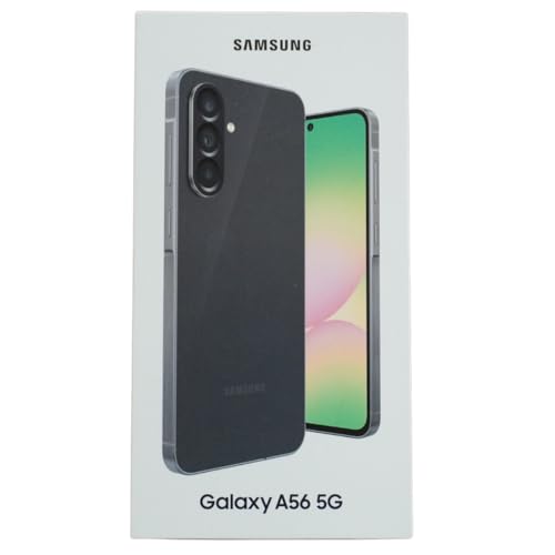 Image of SAMSUNG Galaxy A56 5G 2025 with AI | 256GB, 8GB, Dual SIM | 6.7 inch 120Hz AMOLED, Water Resistant, Android 15 | International Model Factory Unlocked for T-Mobile, Global | 25W Charger Bundle (Graphite)