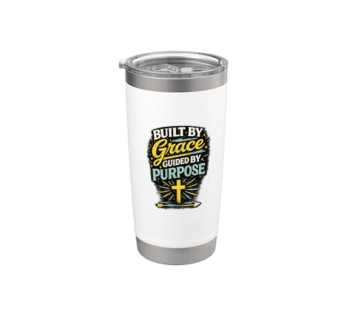 Built By Grace Guided By Purpose Christian Faith Design Stainless Steel Insulated Tumbler