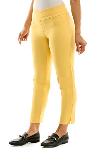 Zac & Rachel Women's Pull-On Ankle Length Pants Made With Millennium Fabric-Perfectly Designed Woven Stretch For The Most Flattering Fit, Cornsilk #TOP28