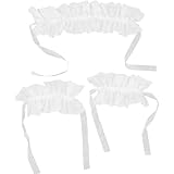 SECFOU Juego de Puños y Cuello de Encaje Vintage Blanco, Material Cómodo y Desmontable, Accesorios para Disfraces Victorianos en Fiestas y Uso Diario