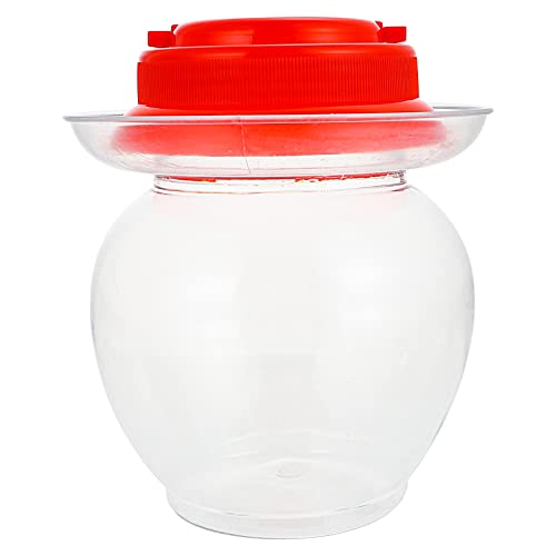 Luxshiny Mason Jars Mason Jars Glass Containers Pickle Jar Glass Fermenting Jar With Water Seal Airlock Lid Glass Crock For Pickling Kimchi Sauerkraut And Red Glass Containers Pickle Jar Terrarium #TOP11