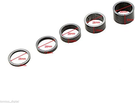 Carbon Bicycle Spacer Set Headset Spacer 3/5/10/15/20mm Road Bike Spacers Kit for Bikes(Five Piece Set)