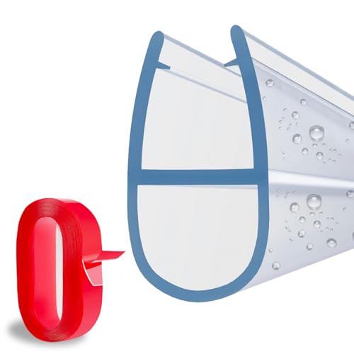 Junta mampara ducha | goma mampara ducha | perfil plastico mampara | goma mampara ducha puerta | para mampara bañera de 6-8mm | Ajustable | PVC rígido | color cristal transparente | MOELO A, 80 CM