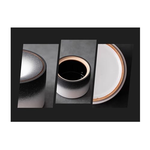 Cendrier en céramique noir brut avec couvercle design chic de table salon
