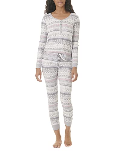 Splendid Women's Sweet Dreams Thermal Pajama Set, Lavender Fairisle, Medium #TOP16