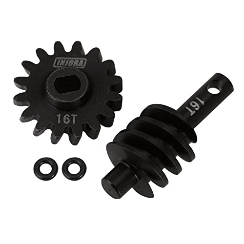 INJORA RC Gears Differential Axle Steel Gears 16T Steel Worm Gears Upgrade Parts for SCX24 C10 JLU Gladiator Bronco Deadbolt Axial 1/24 RC Crawler Car