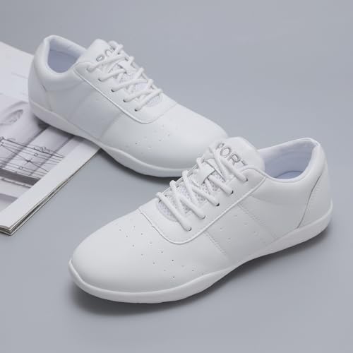 OLORA Girls Cheer Shoes White Cheerleading Dance Sneakers Breathable Lightweight Comfortable for Youth Athletic Training Tennis Sport Dancing Cheerleader Competition US Size 7.5 by OLORA - Image 2