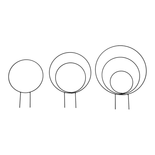 MoSundi 3er Pack Schmiedeeisen Rund Pflanze Klettergerüst Garten Rankhilfe für Kletterpflanzen Schwarz 9/7,5/6 Zoll