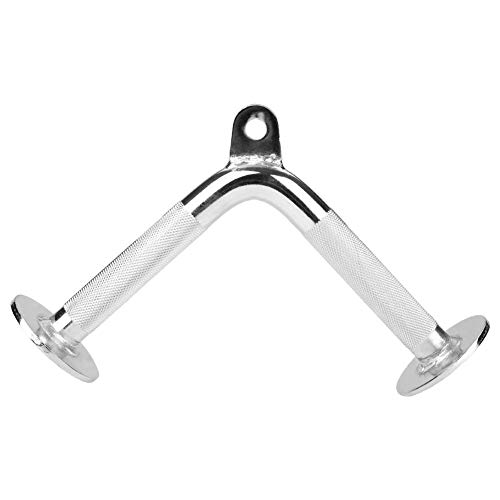 Delaman Bar Handle, Durable Steel Tricep V-Shaped Bar Handle Home Gym Cable Muscles Arms Shoulders E