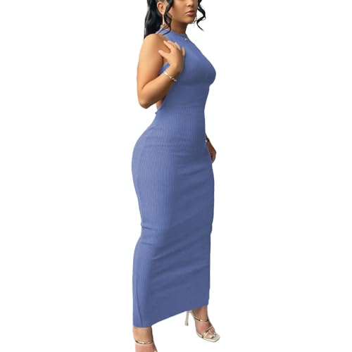 Image of Nimsruc Women Summer Sexy Bodycon Maxi Dress Casual Long Dresses