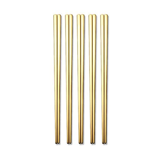 Set di bacchette riutilizzabili in acciaio inox, lavabili in lavastoviglie, bacchette in metallo per casa e viaggi