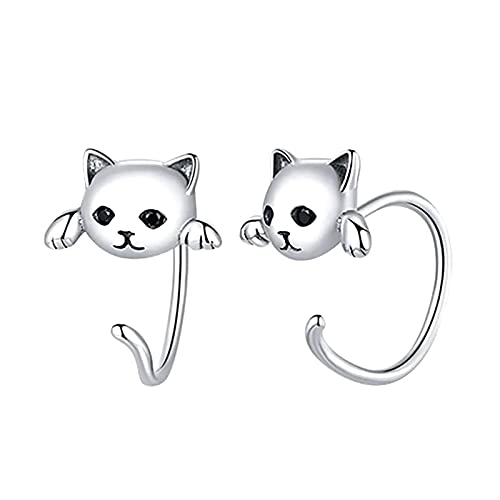 ZS ZHISHANG Sterling Silver Sloth Cat Earrings for Women Animals Earrings Stud Hoop Earrings Simple and Modern Jewelry Teen Girls Birthday Gift Cover