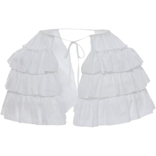 Enagua De Alforja Barroca, Falda con Volantes, Alforja De Crinolina Blanca para Mujer, Aros Victorianos para Vestido De Graduación, Cosplay