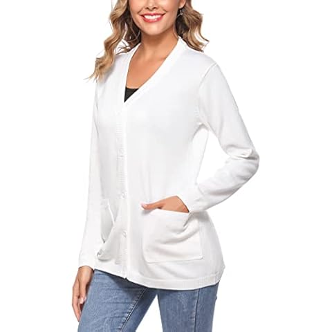 Totatuit Damen Strickjacken Lose lässige Langarm Strickmantel Casual Elegant Outwear Cover