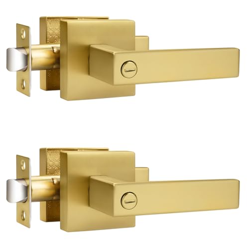 Probrico Gold Privacy Door Handle Set (2-pack) Reversible Interior Lever