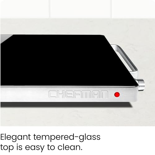 Chefman Compact Glasstop Warming Tray with Adjustable Temperature Control Perfect for Buffets, Restaurants, Parties, Events, Home Dinners and Travel, Mini 15x12 Inch Surface, Keeps Food Hot, Black - image 3