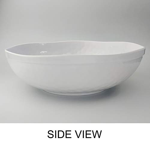 KX-WARE Melamine Serving Bowls -2pcs 12inch Larger Salad Bowls/Mixing Bowls,White Color| Break-resistant 100% Melamine Bowls | Dishwasher Safe,BPA Free