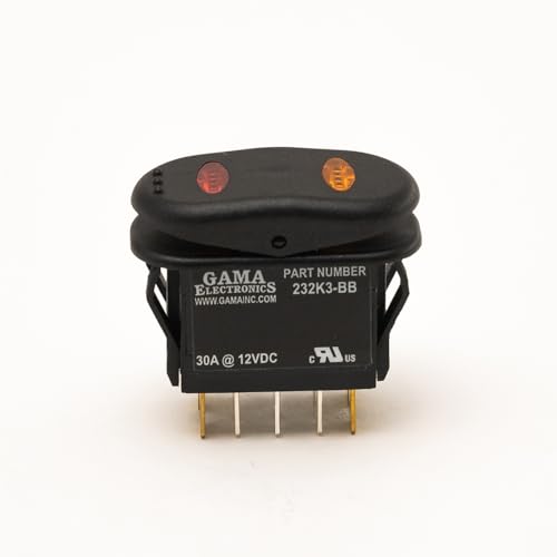 Waterproof Illuminated Double Pole, Double Throw 3 Position Momentary On-Off-Momentary On Rocker Switch DPDT