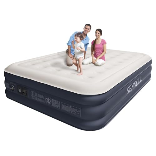 SENNOUL Queen Air Mattress with Built-in Pump, 16