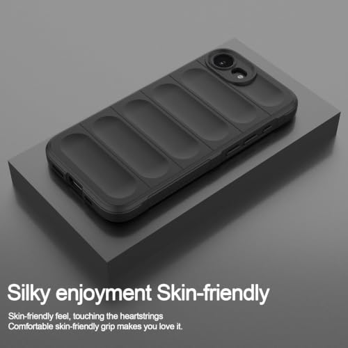 Image of ShieldTech AirGuard Series Back Cover Case for Apple iPhone 17e | Microfiber Lining | Airbag Cushion Drop Protection | Shockproof Silicone Back Cover Case | Anti Slip Grip - Black for iPhone 17e