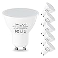 ORALUCE GU10 LED Bulbs, 6 Watt Equivalent to 50W Halogen Light Bulb, Non-dimmable, 3000K Soft White,120 V, 480 Lm, 120° Flood Beam Angle, MR16 Shape for Recessed, Track Lighting, Pack of 6